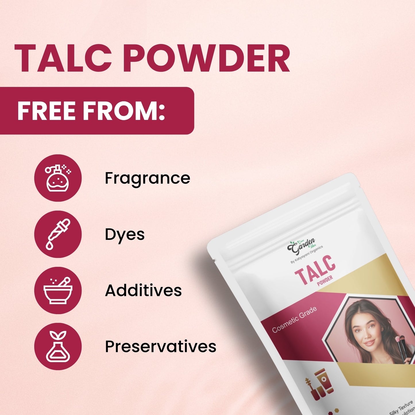 GGV Talc Powder, 500gm (18oz)-Cosmetic Grade Green Garden Vibes Grades