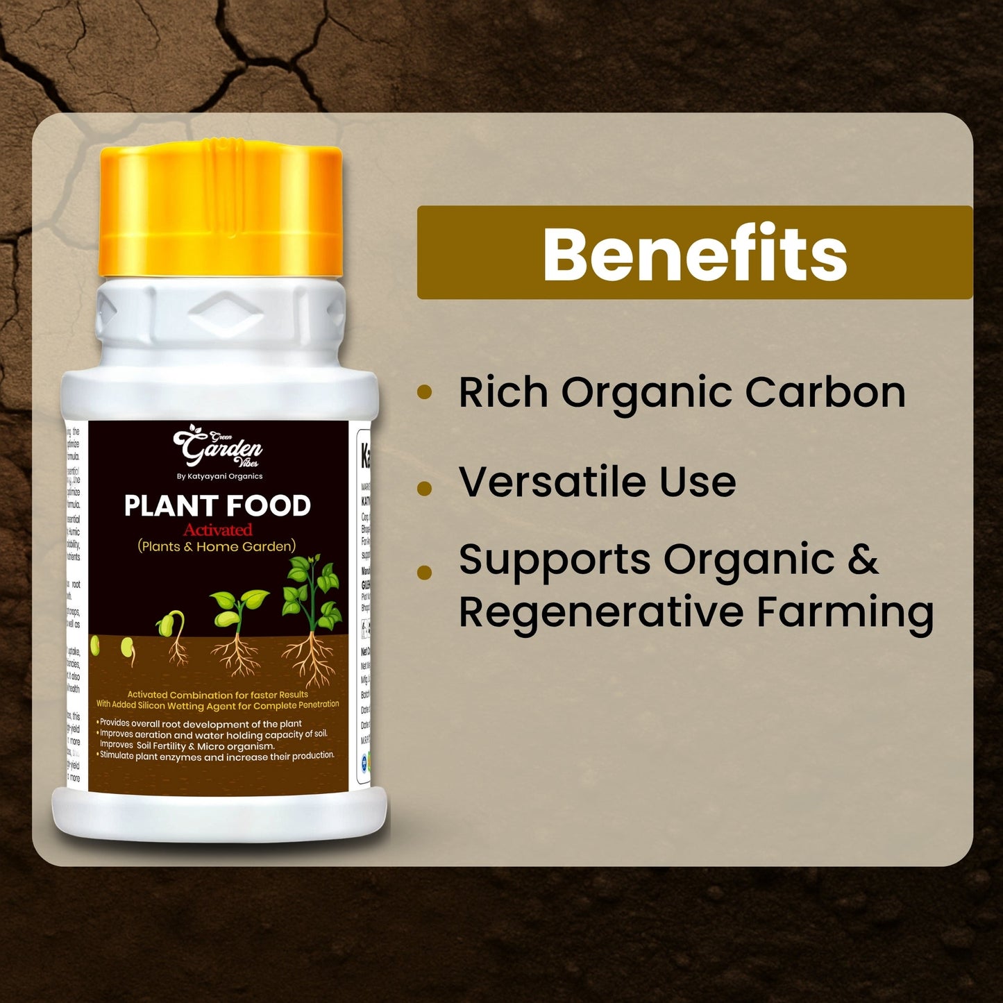 GGV Activated Humic Acid + Fulvic Acid 98% | Organic Soil Conditioner & Plant Growth Enhancer Green Garden Vibes Canada