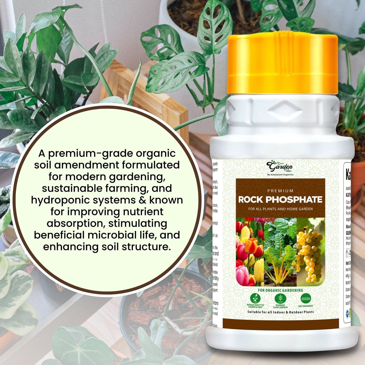 GGV Organic Premium Rock Phosphate (Boost Root Growth & Flowering) Green Garden Vibes Canada