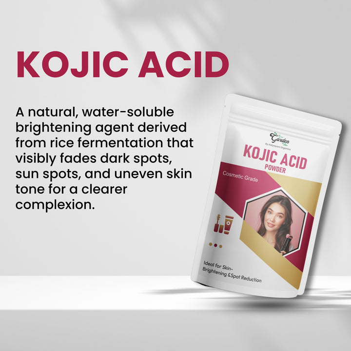 GGV Kojic Acid Powder-Cosmetic Grade 100 gm |Ideal for Skin-Brightening & Spot Reduction Green Garden Vibes Grades