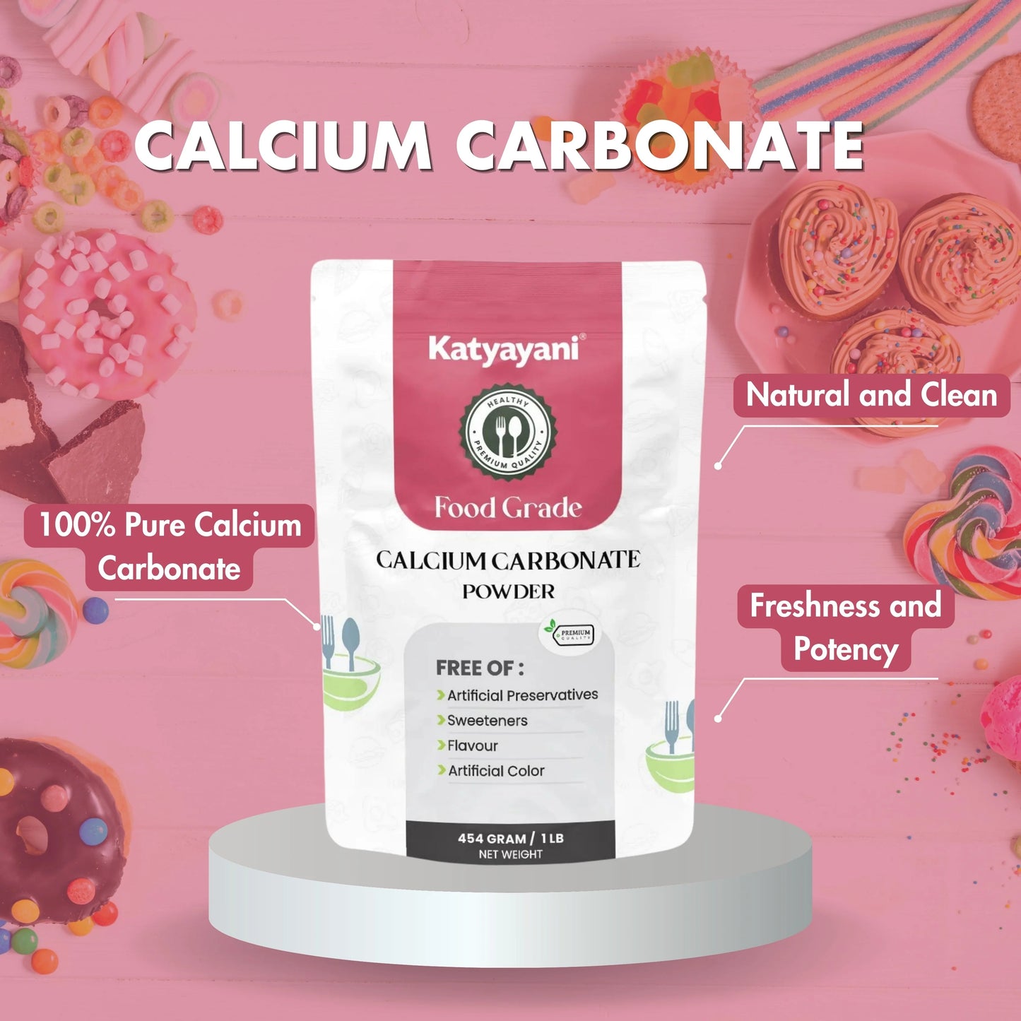 GGV Calcium Carbonate 454 gm (1 lb) Green Garden Vibes Canada