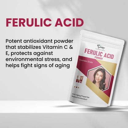 GGV Ferulic Acid Powder-Cosmetic Grade 28gm/ OZ | Anti-Aging Properties |Natural Antioxidant Green Garden Vibes Grades