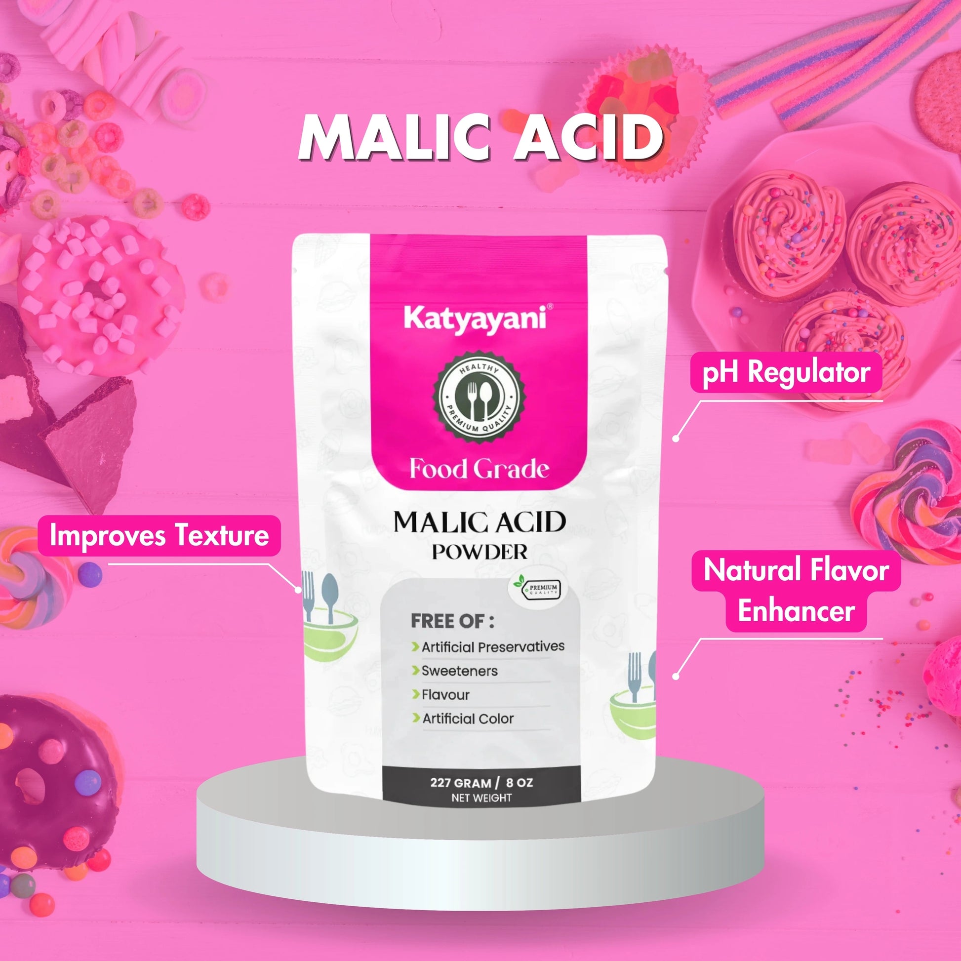 GGV Malic Acid - Natural Food Grade Powder Green Garden Vibes Grades