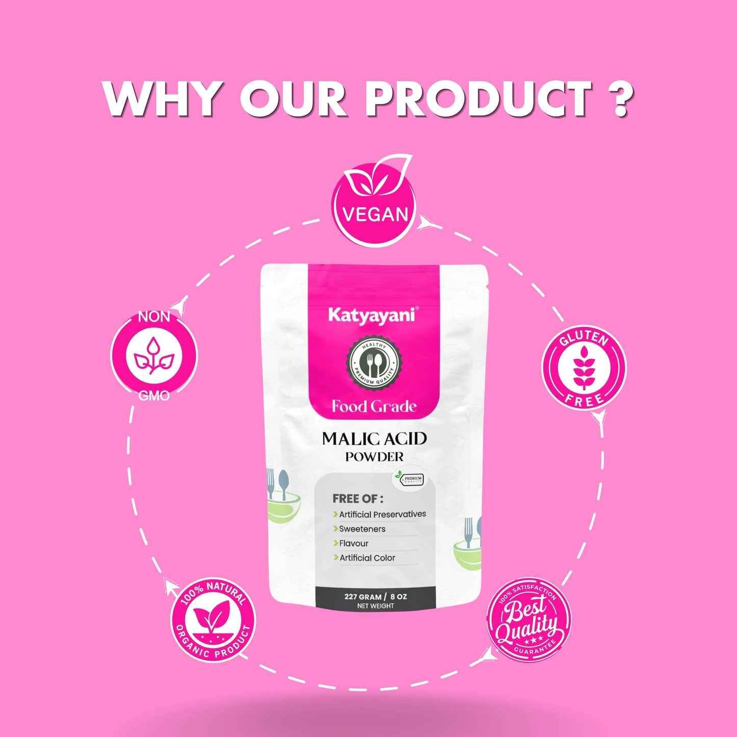 GGV Malic Acid - Natural Food Grade Powder Green Garden Vibes Grades