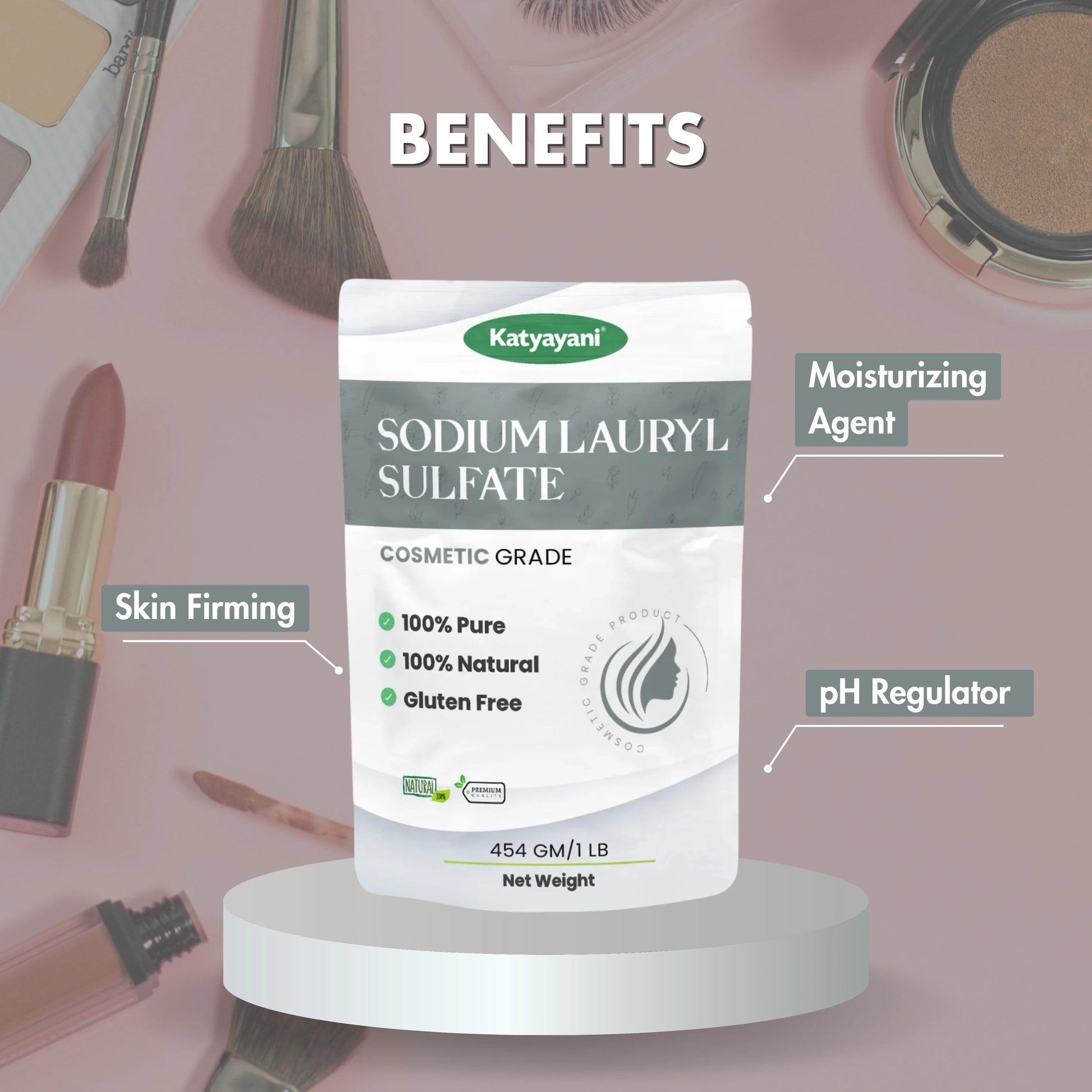 GGV Sodium Lauryl Sulfate-Cosmetic Grade 454 gm | Cleansing and Foaming Agent Green Garden Vibes Grades