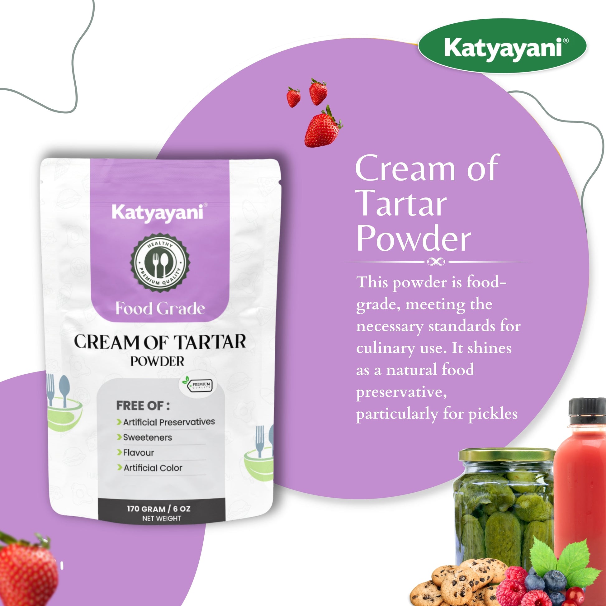GGV Cream of Tartar 170 gm (6 oz)-Food Grade Green Garden Vibes Grades