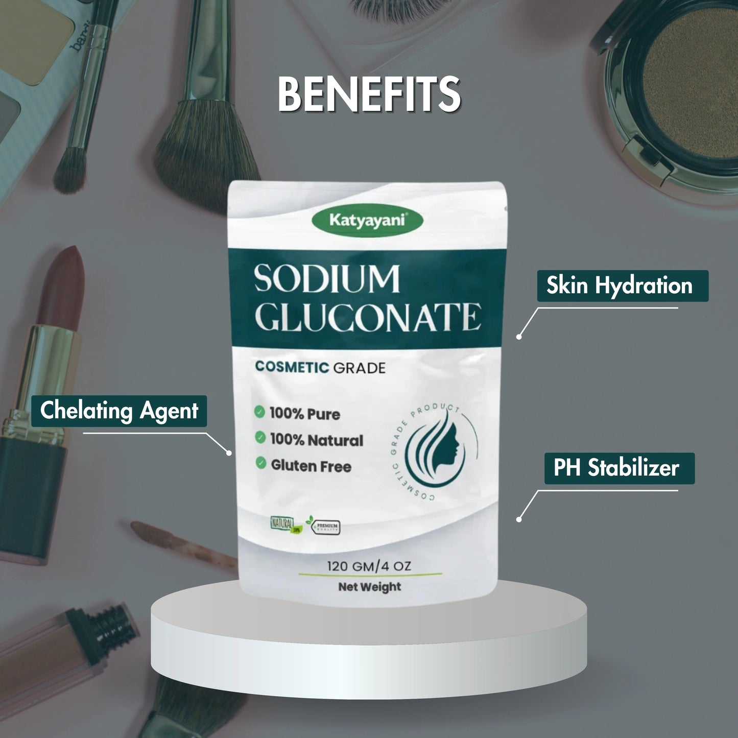 GGV Sodium Gluconate Powder 120 gm (4 oz)-Cosmetic Grade Green Garden Vibes Grades