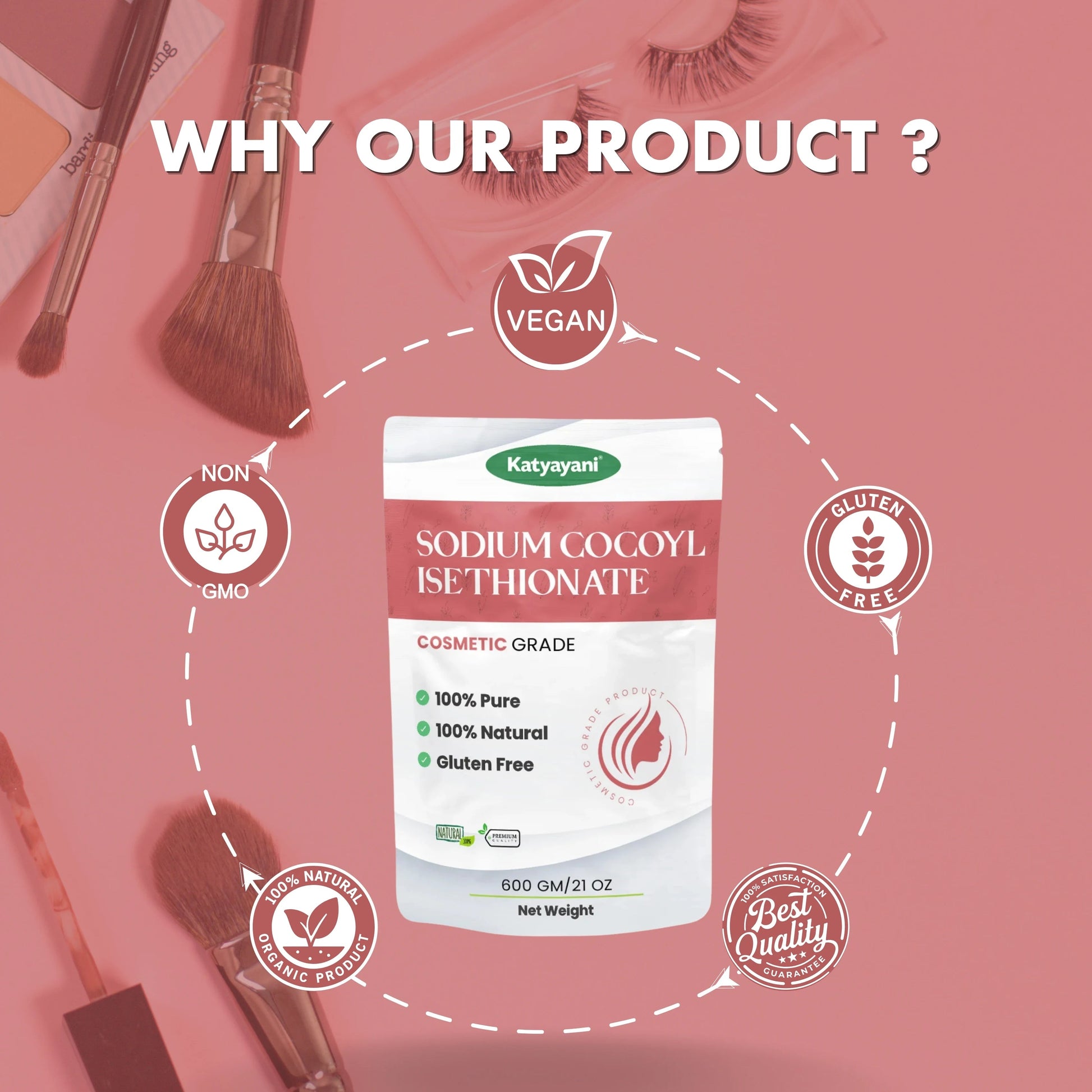 GGV Sodium Cocoyl Isethionate (SCI) Powder 600gm (21 oz)- Cosmetic Grade Green Garden Vibes Grades