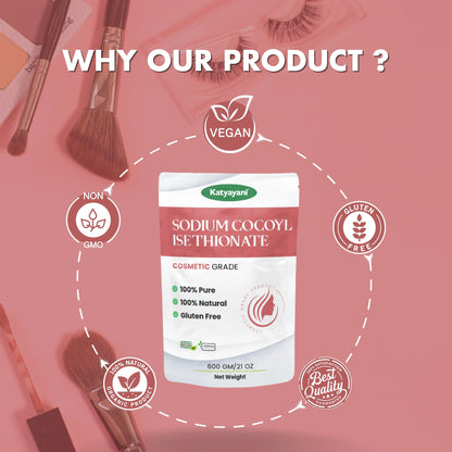 GGV Sodium Cocoyl Isethionate (SCI) Powder 600gm (21 oz)- Cosmetic Grade Green Garden Vibes Grades