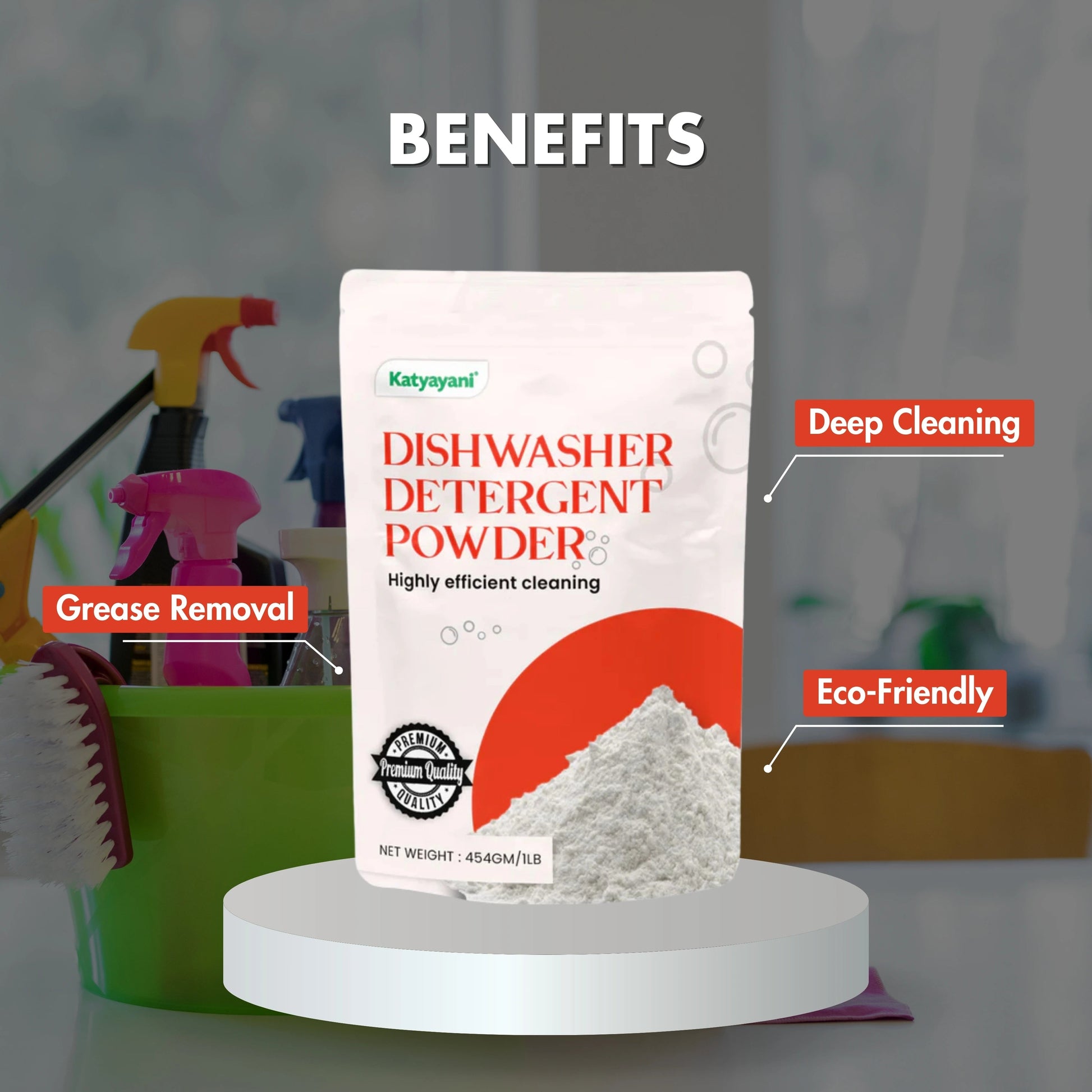 GGV Dishwasher Detergent 454 gm (1 lb)-Cleaning Grade Green Garden Vibes Grades