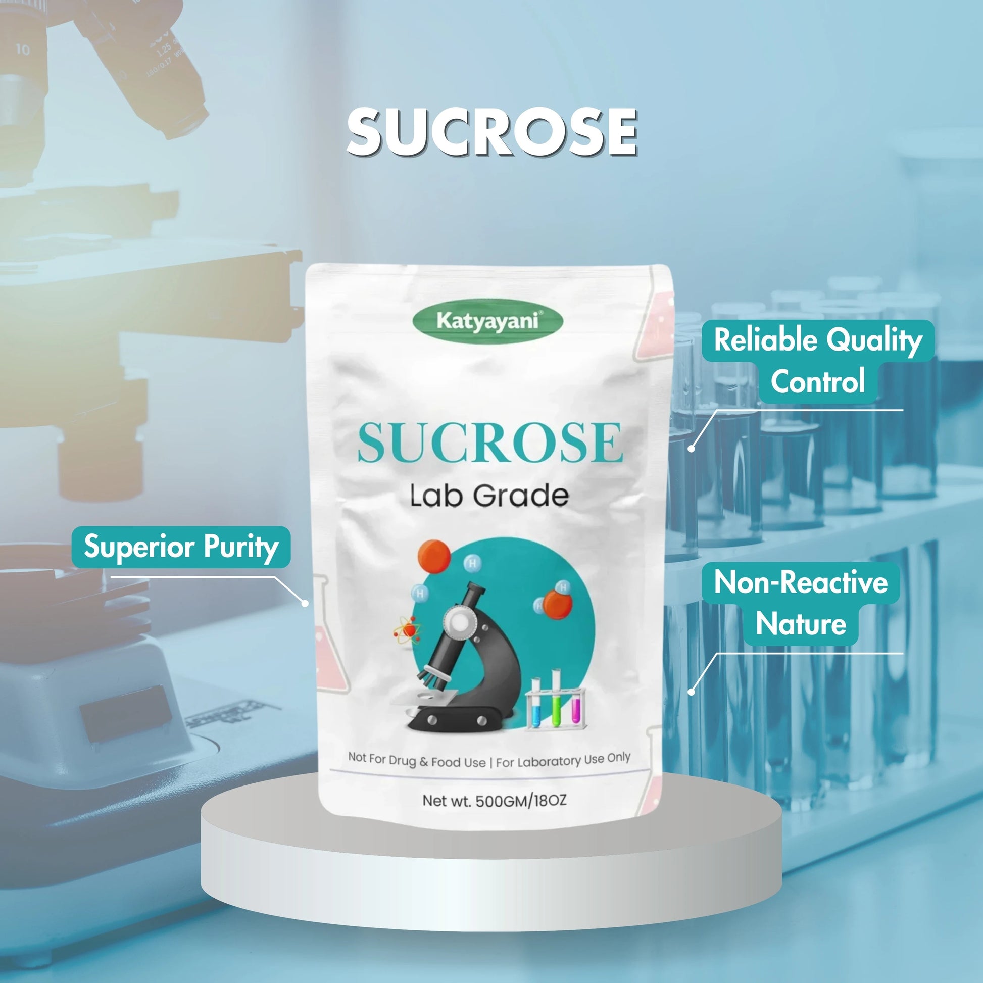 GGV Sucrose: Lab Grade (500gm (17.6oz)) Green Garden Vibes Grades