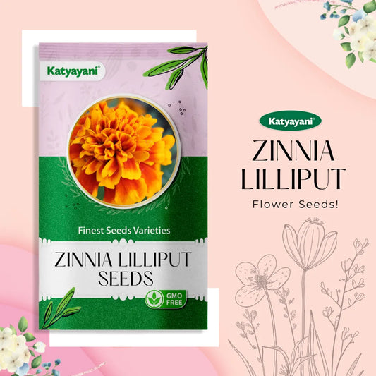 GGV Zinnia Lilliput Mix Flowering Seeds (600 Seeds per Packet)
