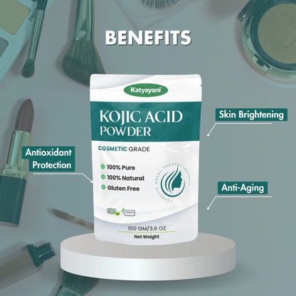 GGV Kojic Acid Powder-Cosmetic Grade 100 gm |Ideal for Skin-Brightening & Spot Reduction Green Garden Vibes Grades