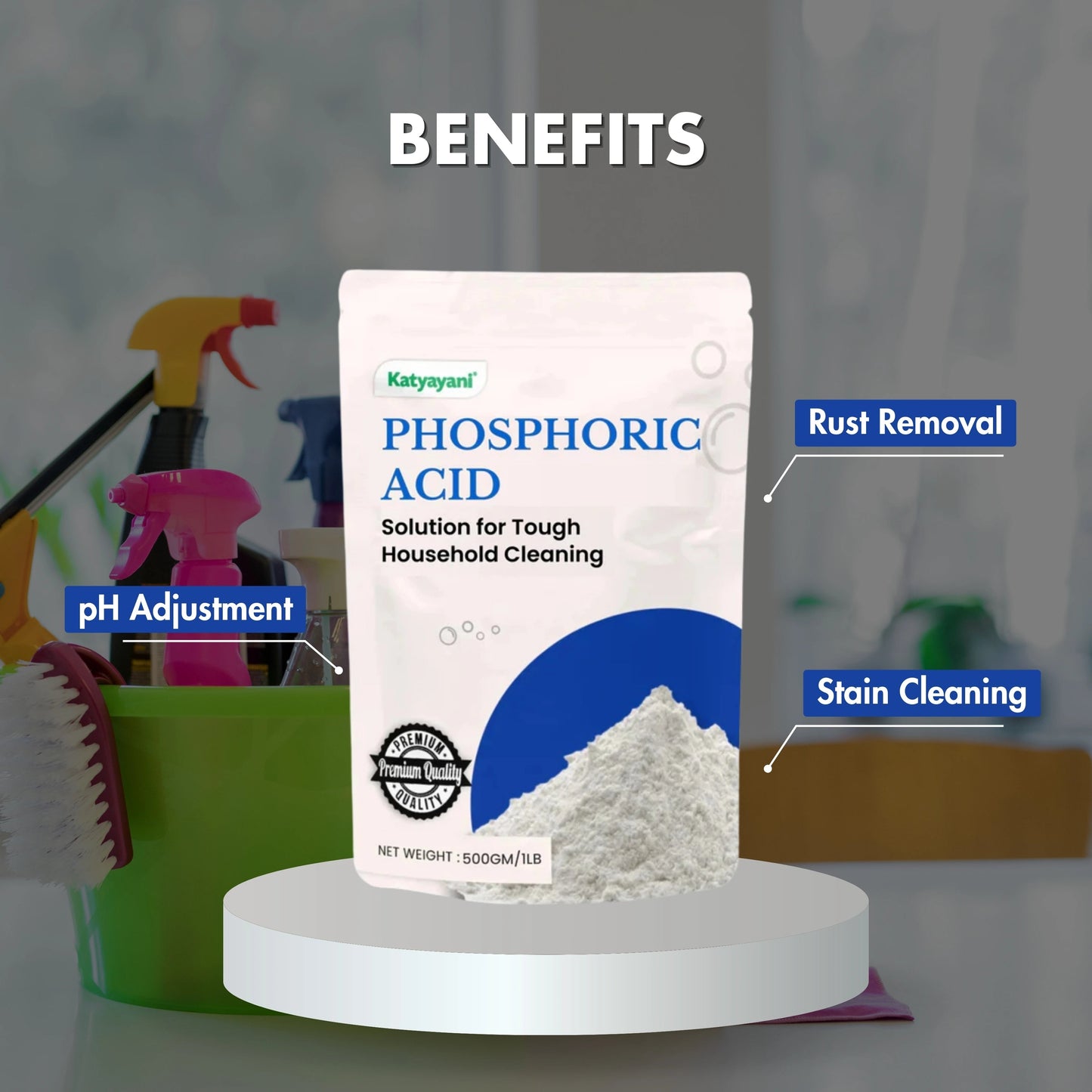 GGV Phosphoric Acid 500gm-Industrial Grade | Powerful Cleaning Agent Green Garden Vibes Grades