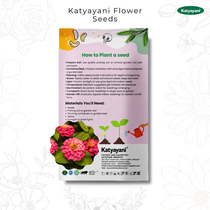 GGV Zinnia Double Mix Flowering Seeds(200 Seeds per packet)