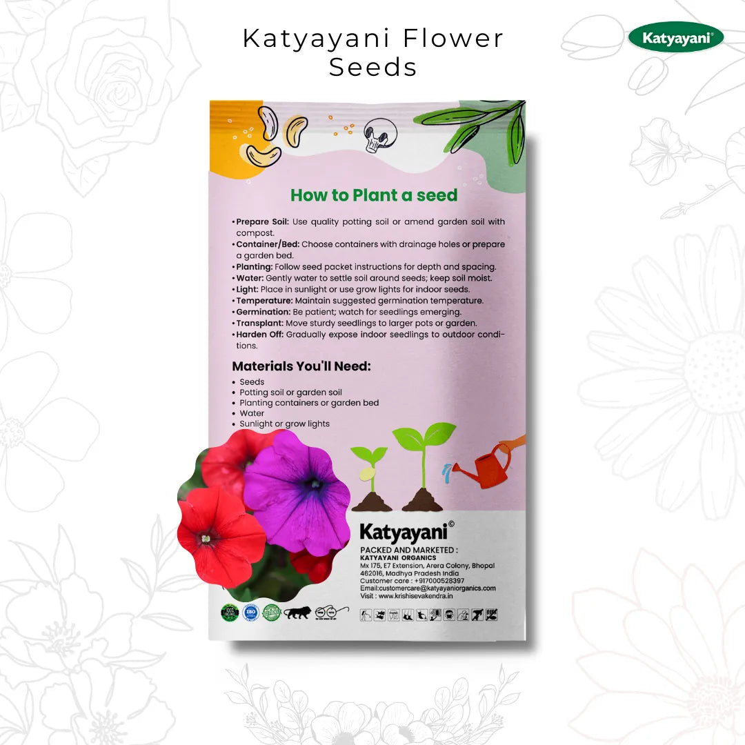 GGV Petunia Double Mix Flowering Seeds(80 Seeds Per Packet)