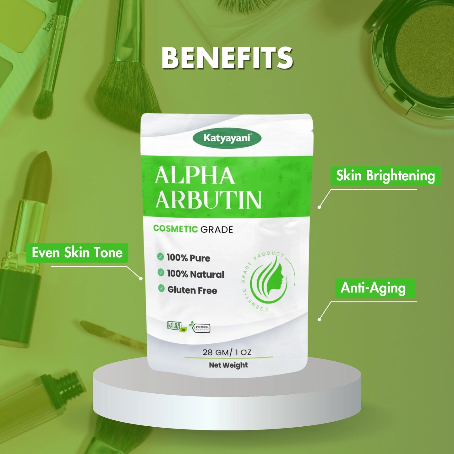 GGV Alpha Arbutin Powder | Cosmetic Grade Brightening Agent for Skincare Formulations Green Garden Vibes Grades