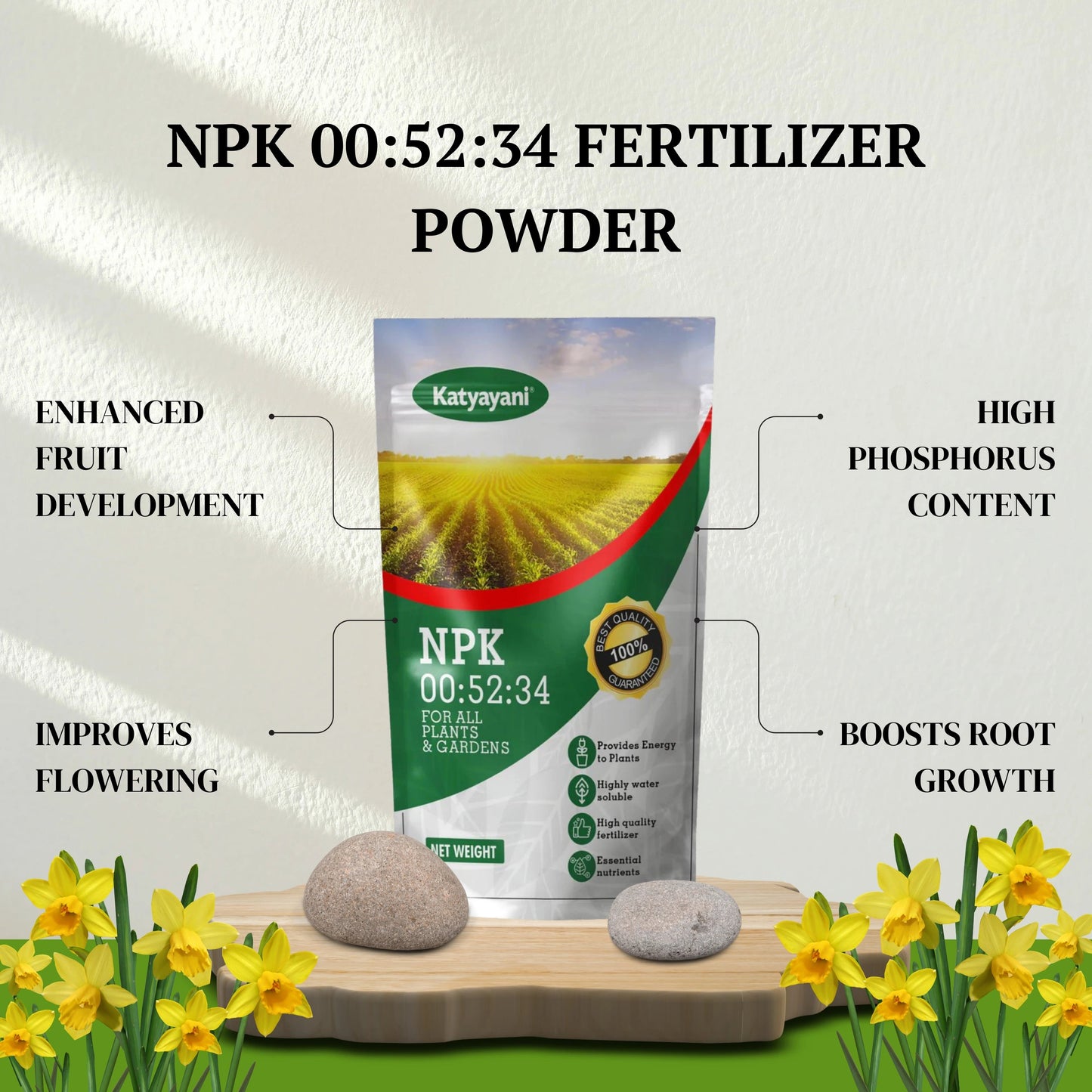 GGV NPK 00 52 34: Fertilizer Powder Green Garden Vibes Canada