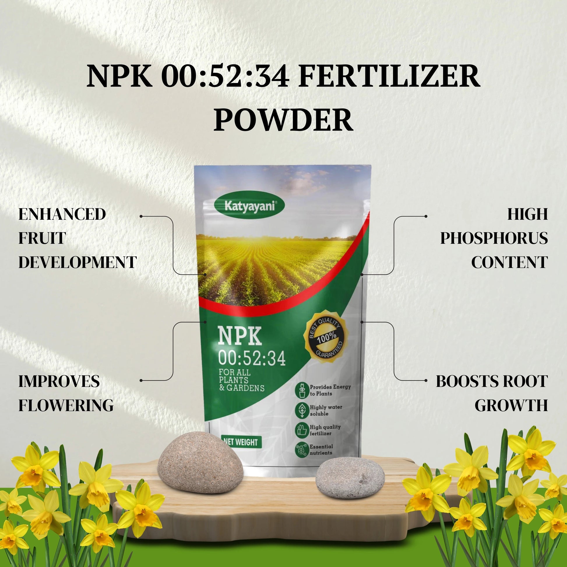 GGV NPK 00 52 34: Fertilizer Powder Green Garden Vibes Canada