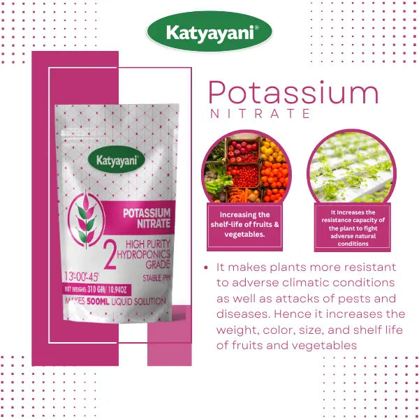 GGV Potassium Nitrate Powder 310 gm | Premium-Grade for Plants & Agriculture Green Garden Vibes Hydroponics