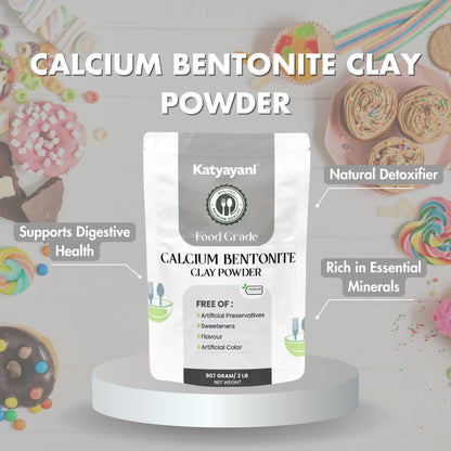 GGV Calcium Bentonite Clay Powder 907 gm (2lb)-Food Grade Green Garden Vibes Grades