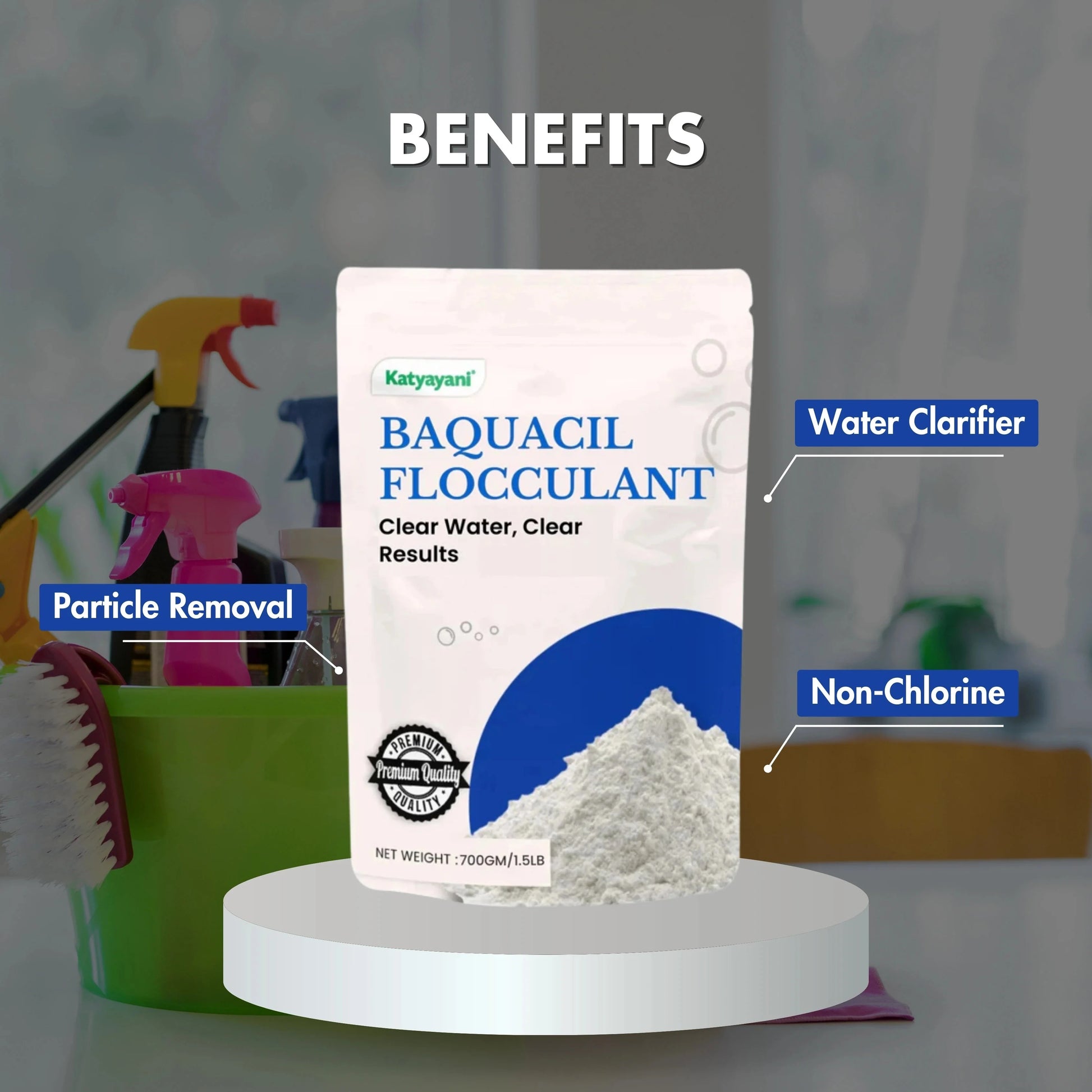 GGV Baquacil Flocculant 700 gm -Cleaning Grade Green Garden Vibes Grades