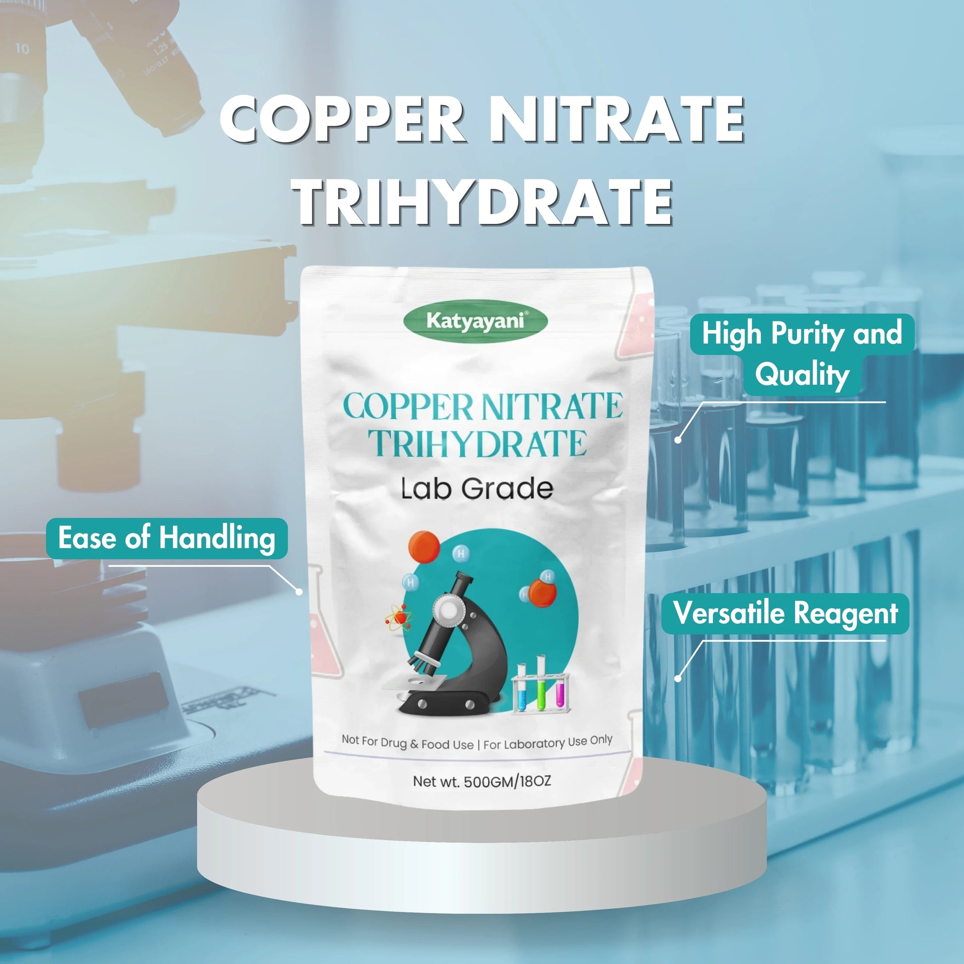 GGV Copper Nitrate Trihydrate, 500gm (17.6oz)-Lab Grade Green Garden Vibes Grades