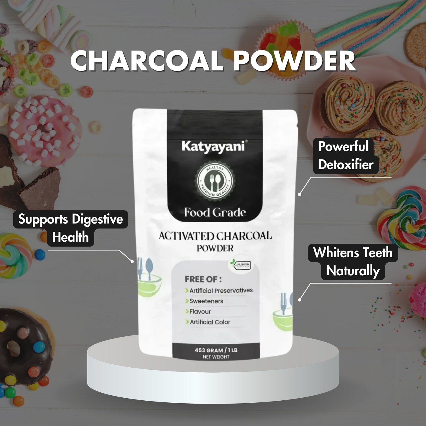 GGV Charcoal Powder 453gm (1lb)-Food Grade Green Garden Vibes Grades