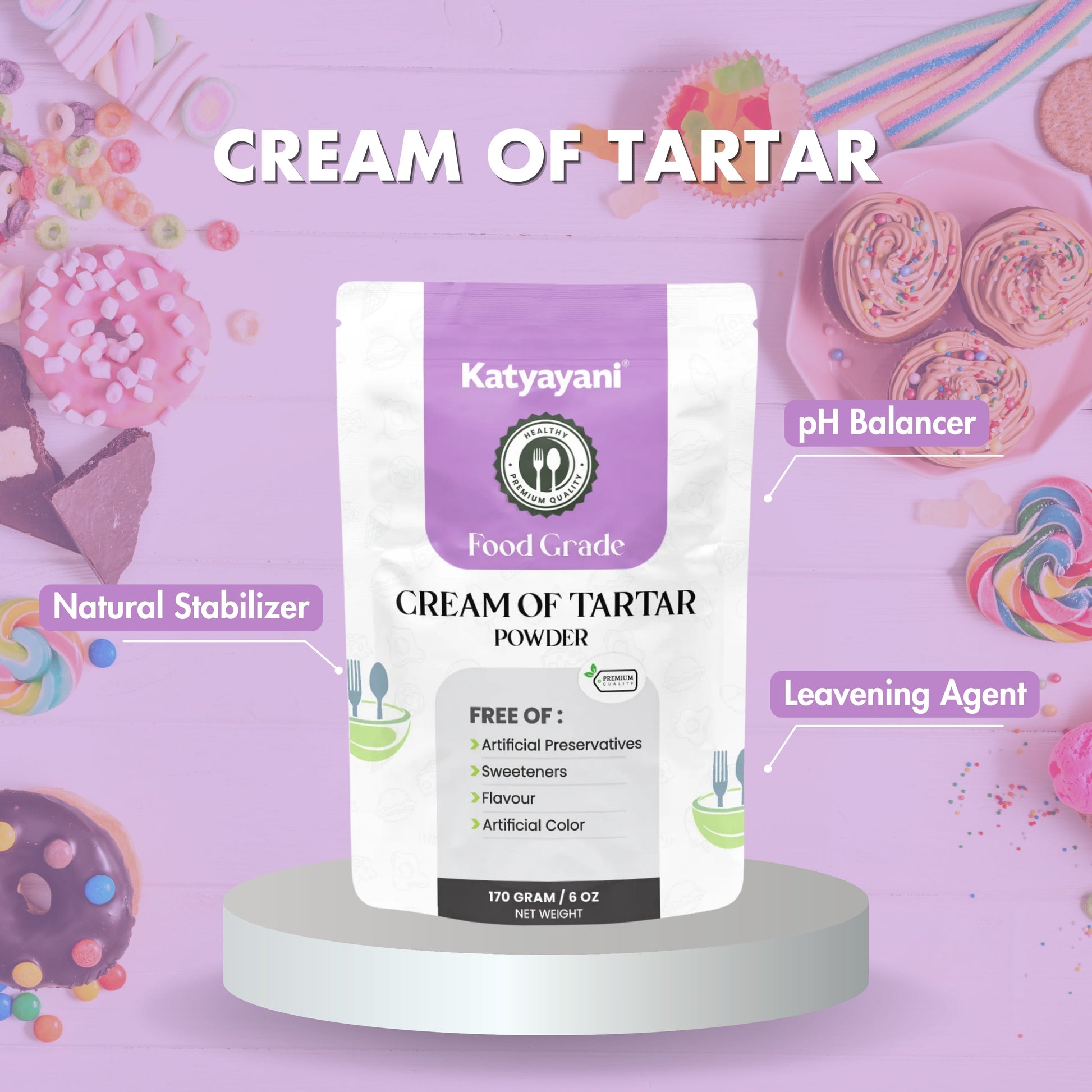 GGV Cream of Tartar 170 gm (6 oz)-Food Grade Green Garden Vibes Grades