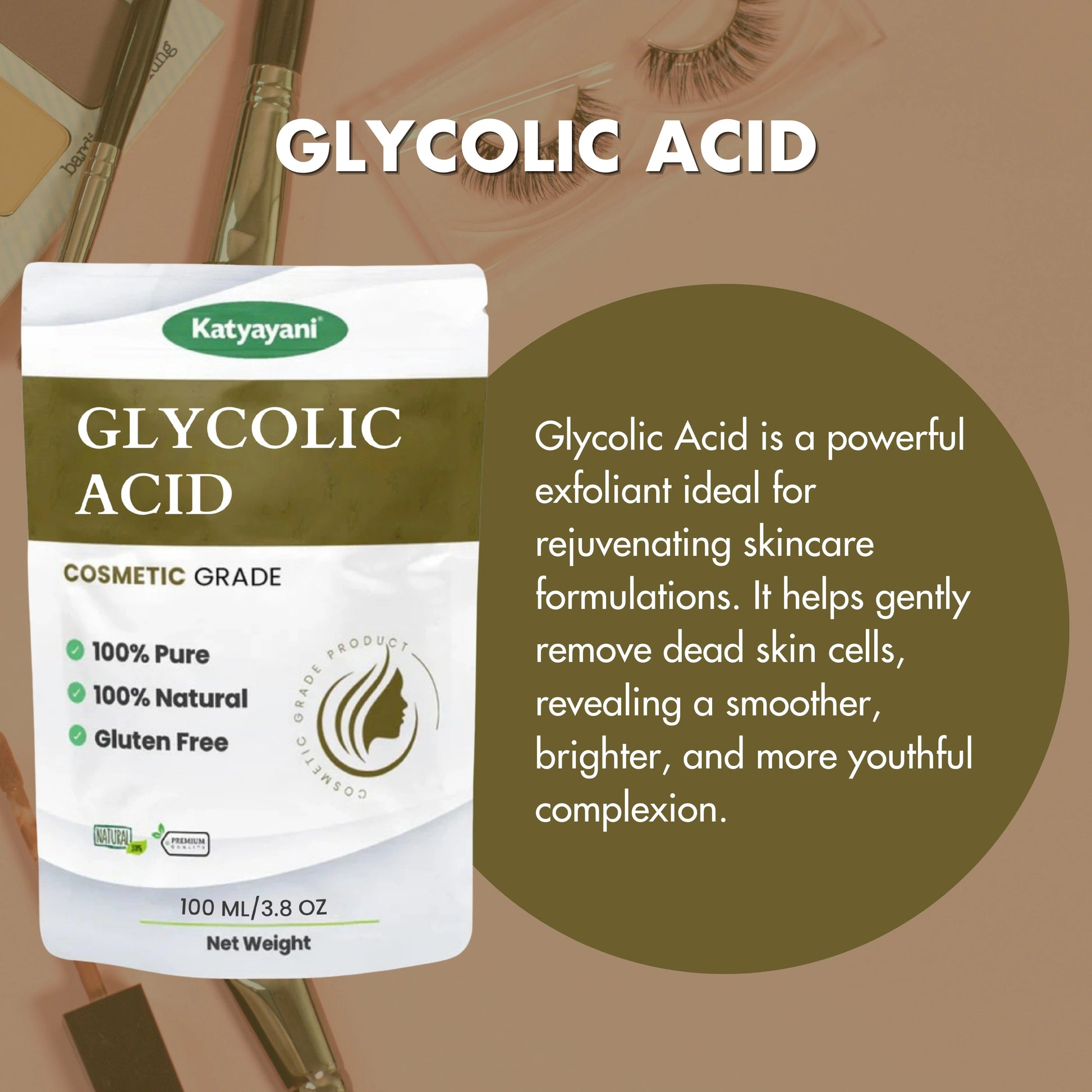 GGV Glycolic Acid - Cosmetic Grade 100 ml (3.38 oz) | Deep Cleansing & Brightening for All Skin Types Green Garden Vibes Grades