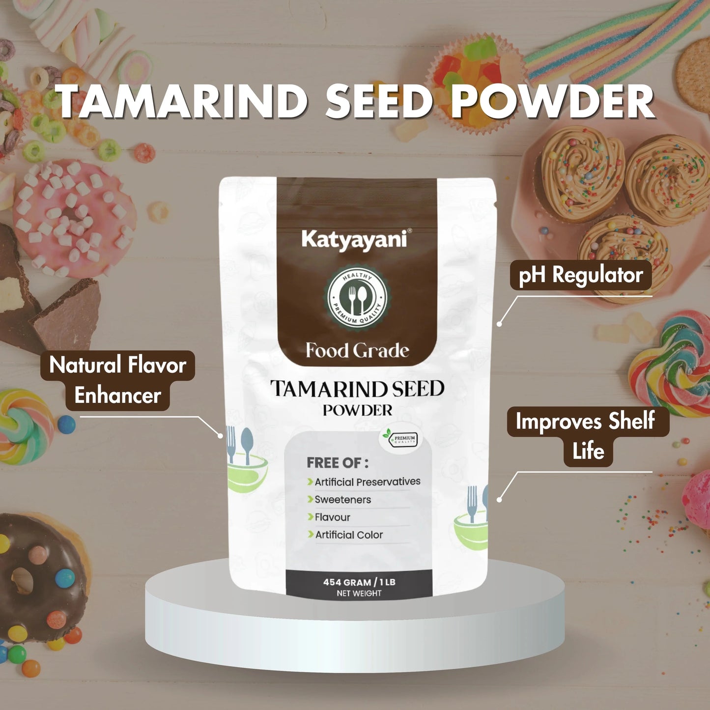 GGV v Tamarind Seed Powder 454 gm (1 lb)-Food Grade Green Garden Vibes Grades