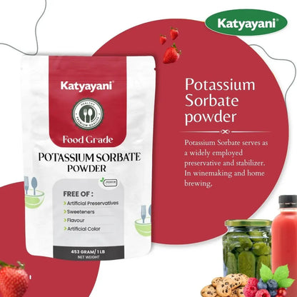 Potassium Sorbate 453 gm (1lb)-Food Grade Green Garden Vibes Grades