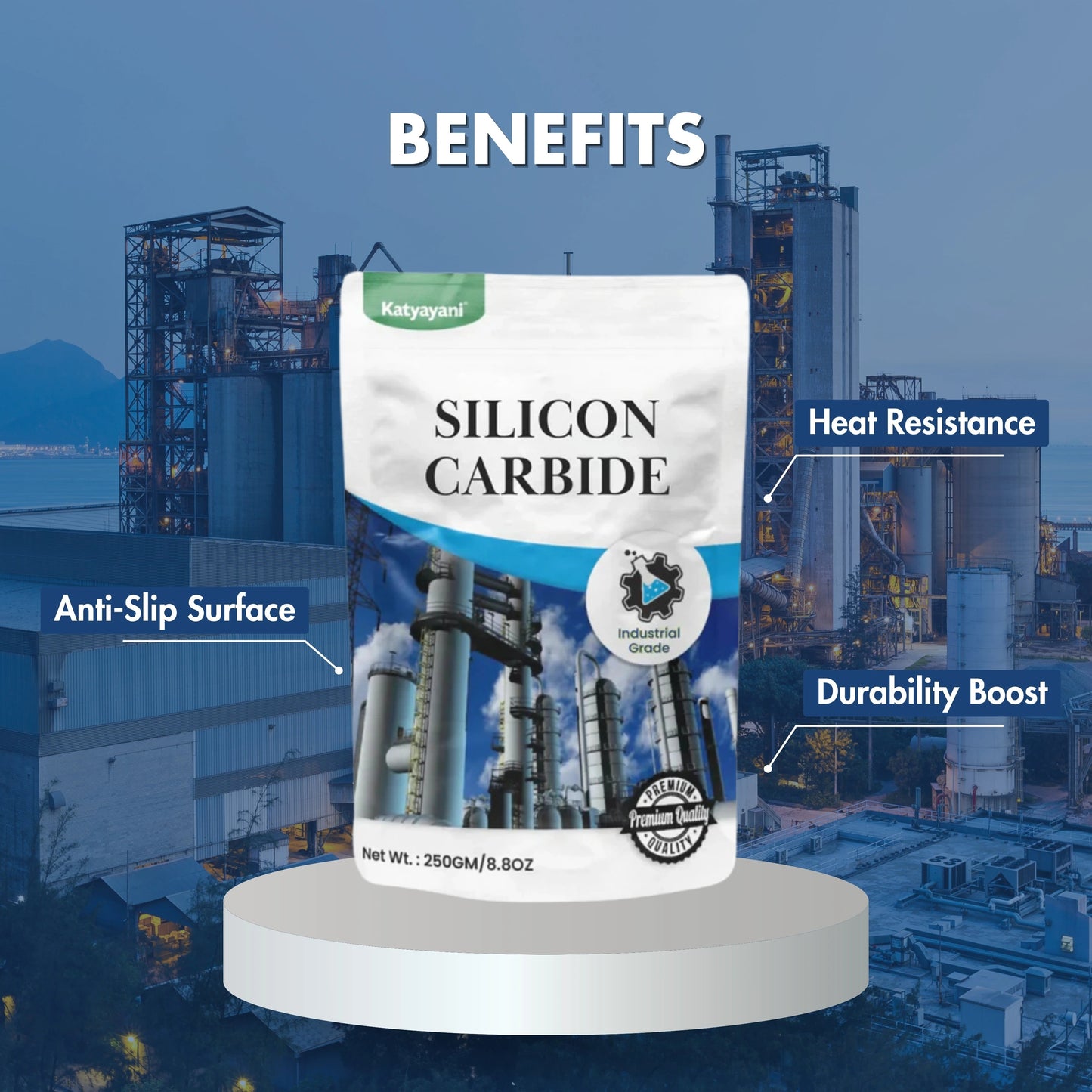 GGV Silicon Carbide 250gm-Industrial Grade Green Garden Vibes Grades