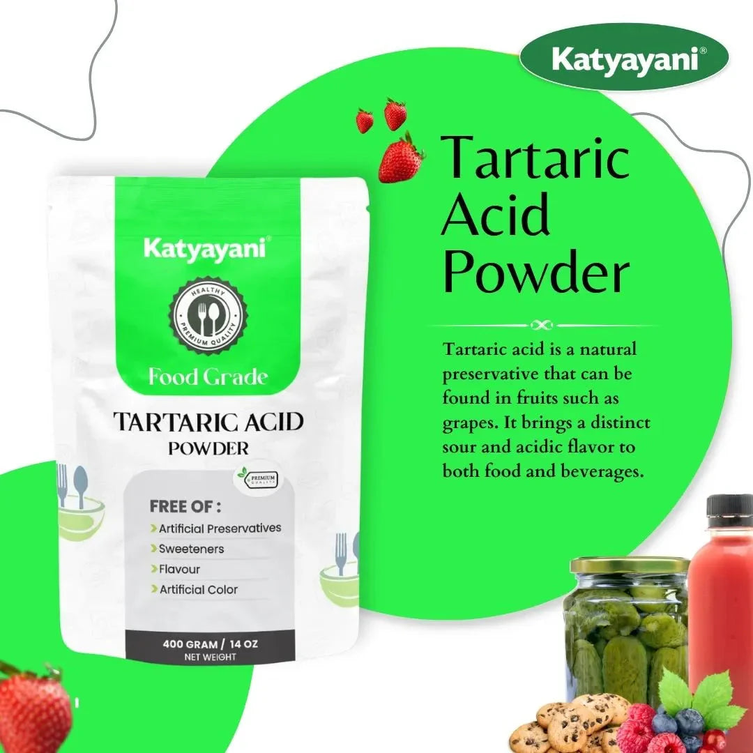 GGV Tartaric Acid 400gm (14 oz)-Food Grade Green Garden Vibes Grades
