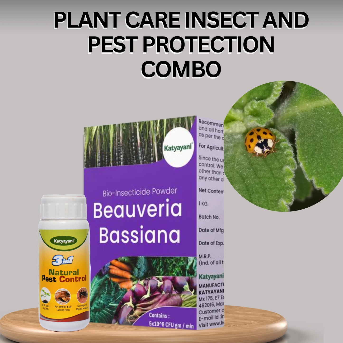 Plant care Insect And Pest Protection Combo Beauveria Bassiana Bio Insecticide Powder (1kg) with  3 in 1 Pesticide (100ml)