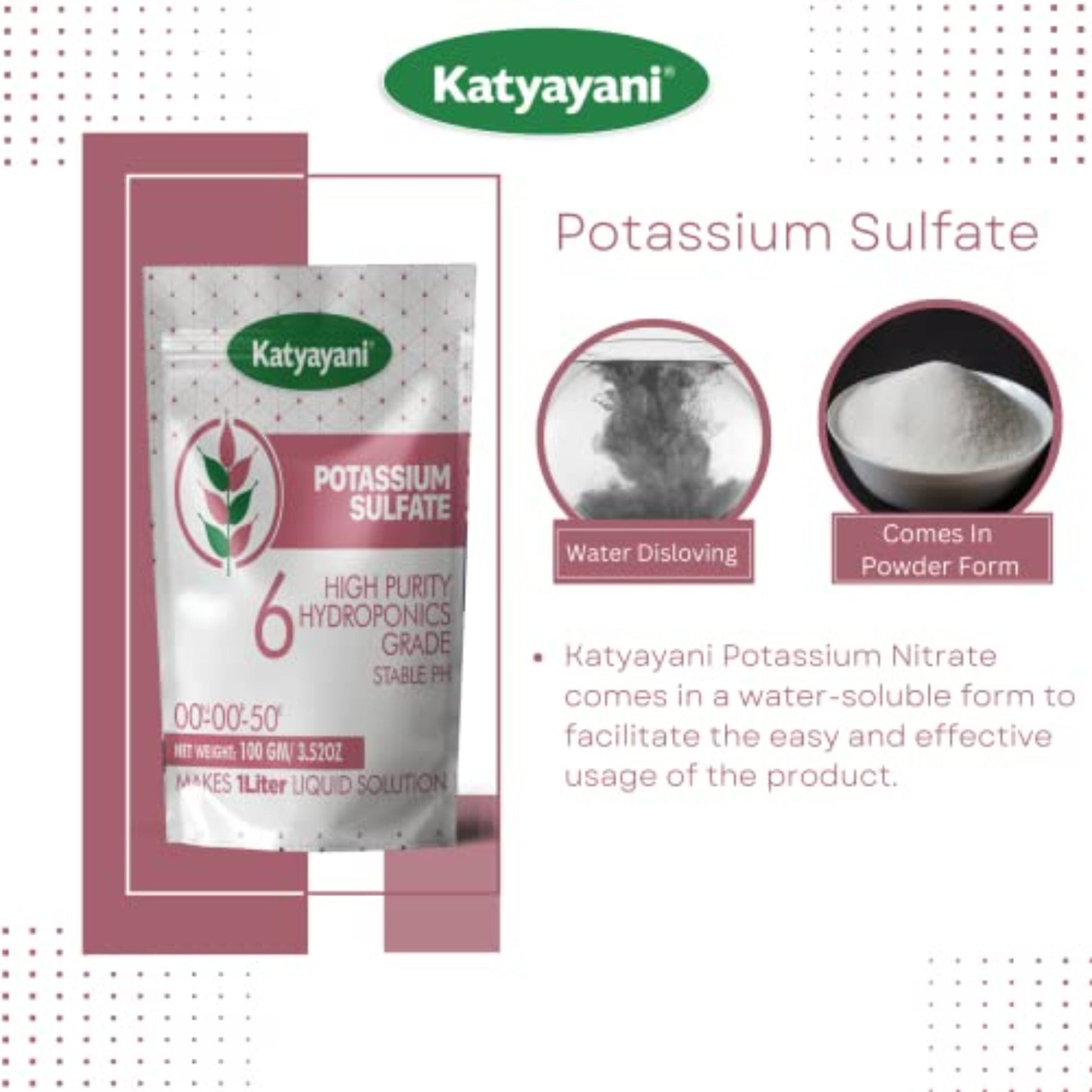 Hydroponic Grade Potassium Sulfate Nutrient 6 Green Garden Vibes Hydroponics
